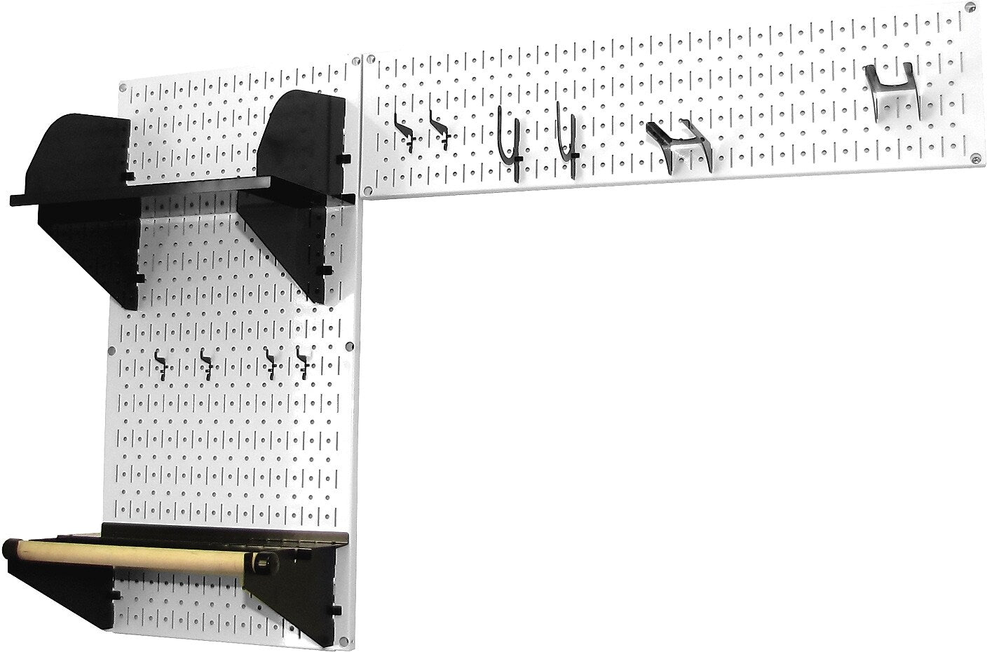 Wall Control Garden Tool Storage Organizer Pegboard Kit, White/Black