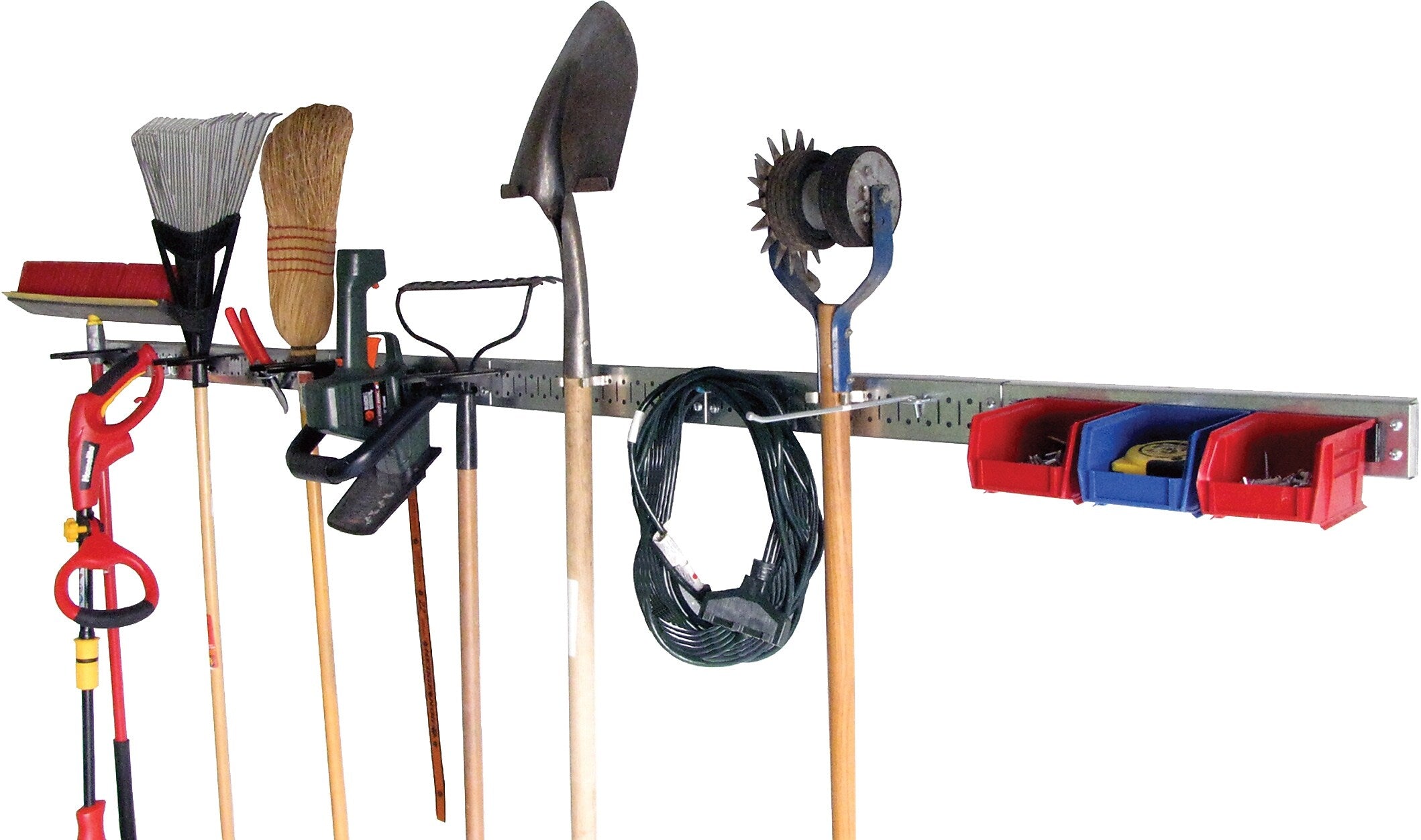 Wall Control 8' Metal Pegboard Strip Garage Rail Organizer Pack, Galvanized