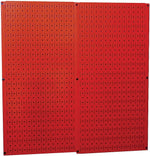 Wall Control Combo Metal Pegboard Panel, Red, 2/Pack