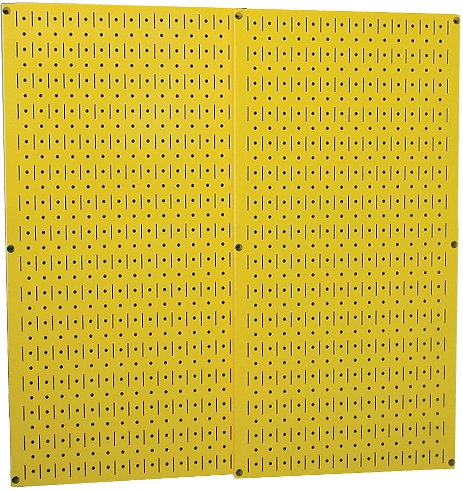 Wall Control Combo Metal Pegboard Panel, Yellow, 2/Pack