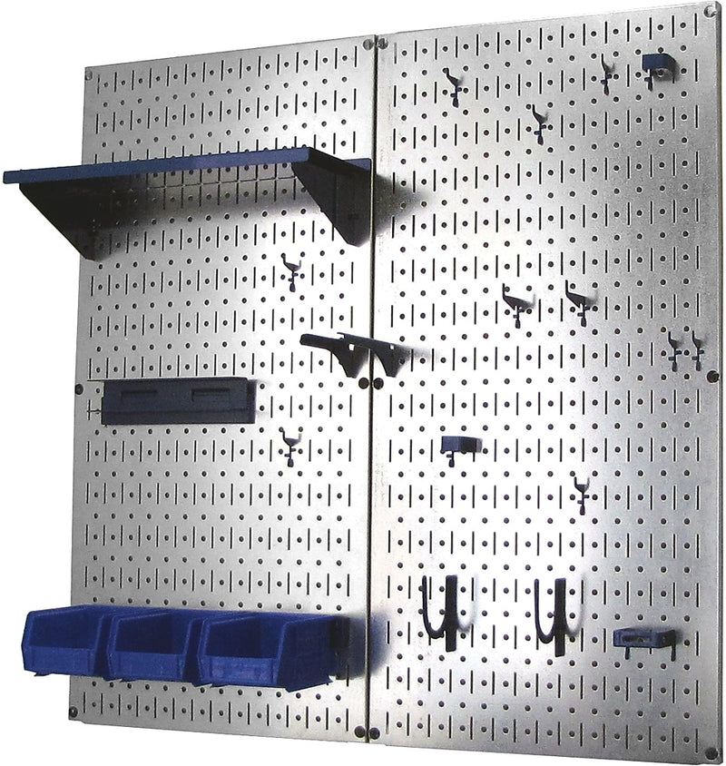Wall Control Metal Pegboard Utility Tool Storage Kit (30-WGL-200 GVBU)