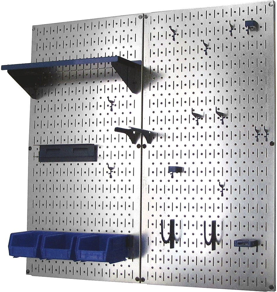 Wall Control Metal Pegboard Utility Tool Storage Kit (30-WGL-200 GVBU)