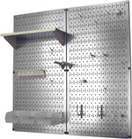 Wall Control Metal Pegboard Utility Tool Storage Kit, Galvanized Pegboard and White Accessories