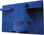 Wall Control 4' Metal Pegboard Standard Workbench Kit, Blue Tool Board and Blue Accessories