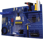 Wall Control 4' Metal Pegboard Standard Workbench Kit, Blue Tool Board and Blue Accessories