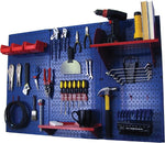 Wall Control 4' Metal Pegboard Standard Workbench Kit, Blue Tool Board and Red Accessories