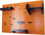Wall Control 4' Metal Pegboard Standard Workbench Kit, Orange Tool Board and Black Accessories