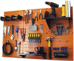 Wall Control 4' Metal Pegboard Standard Workbench Kit, Orange Tool Board and Black Accessories