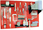 Wall Control 4' Metal Pegboard Standard Workbench Kit, Red Tool Board and Black Accessories