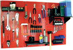 Wall Control 4' Metal Pegboard Standard Workbench Kit, Red Tool Board and Black Accessories