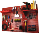 Wall Control 4' Metal Pegboard Standard Workbench Kit, Red Tool Board and Red Accessories