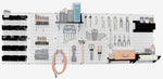 Wall Control 8' Metal Pegboard Master Workbench Kit, White Tool Board and Black Accessories