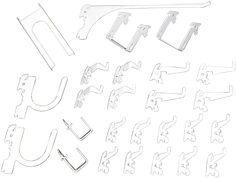 Wall Control Deluxe Metal Pegboard Hook Kit, White