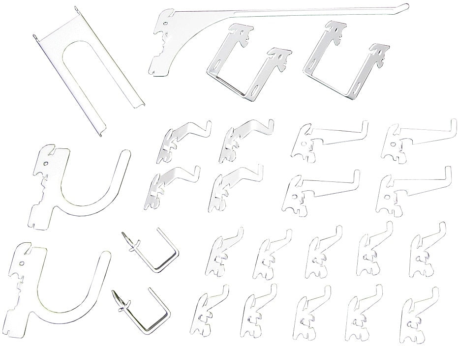 Wall Control Deluxe Metal Pegboard Hook Kit, White