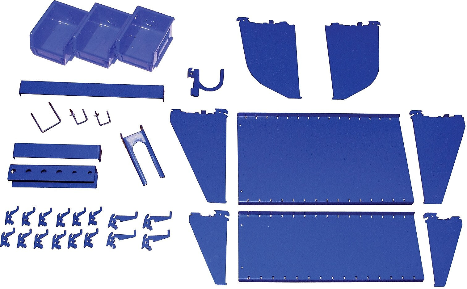 Wall Control Slotted Tool Board Workstation Accessory Kit, Blue