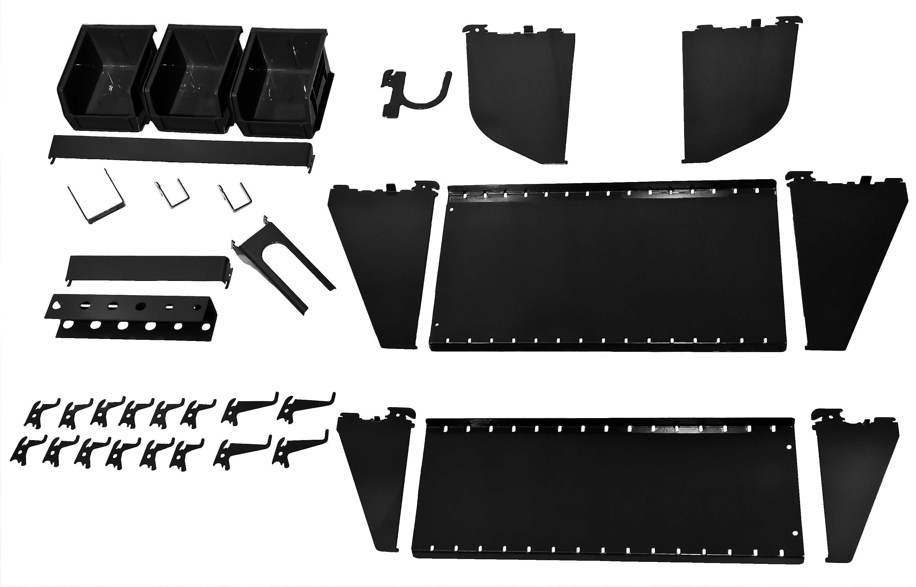Wall Control Slotted Tool Board Workstation Accessory Kit, Black