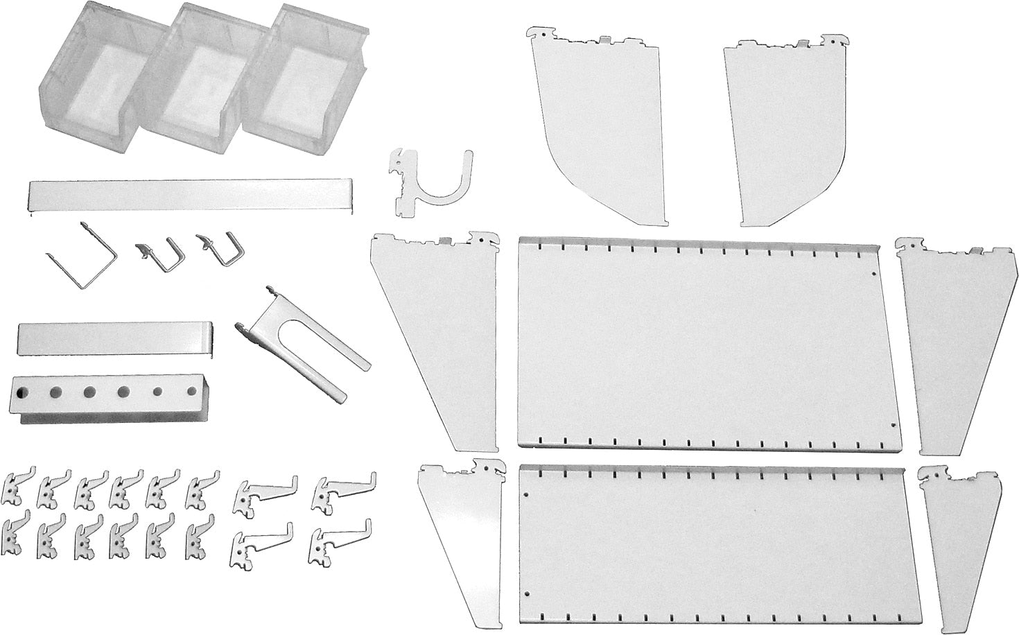 Wall Control Slotted Tool Board Workstation Accessory Kit, White