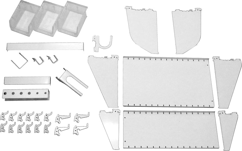 Wall Control Slotted Tool Board Workstation Accessory Kit, White