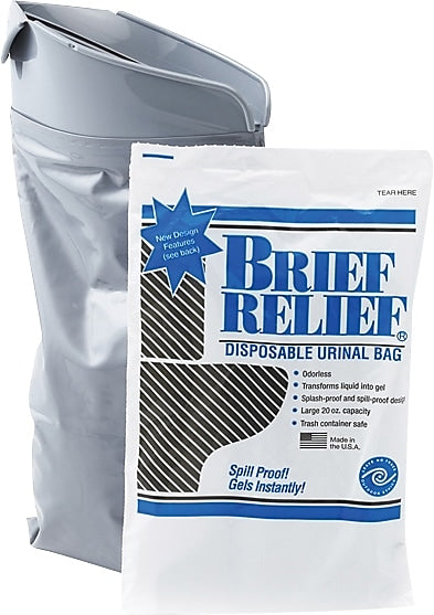 Brief Relief Disposable Urinal Bag, White, 100 Bags/Carton(BR608)