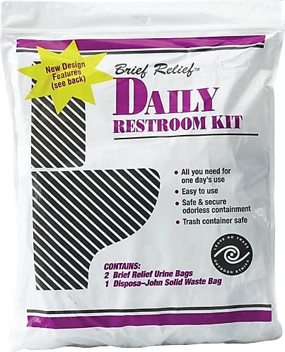 Brief Relief Daily Restroom Kit, 100 Bags/Carton (BR901)