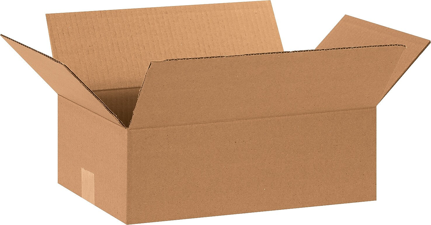 15" x 10" x 4" Shipping Boxes, 32 ECT, Brown, 25/Bundle (15104)