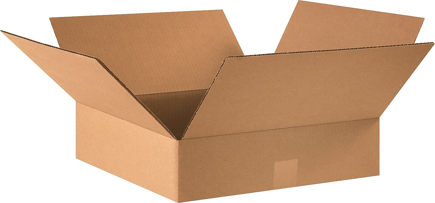 17" x 17" x 4" Heavy Duty Shipping Boxes, 32 ECT, Brown, 25/Bundle (17174)