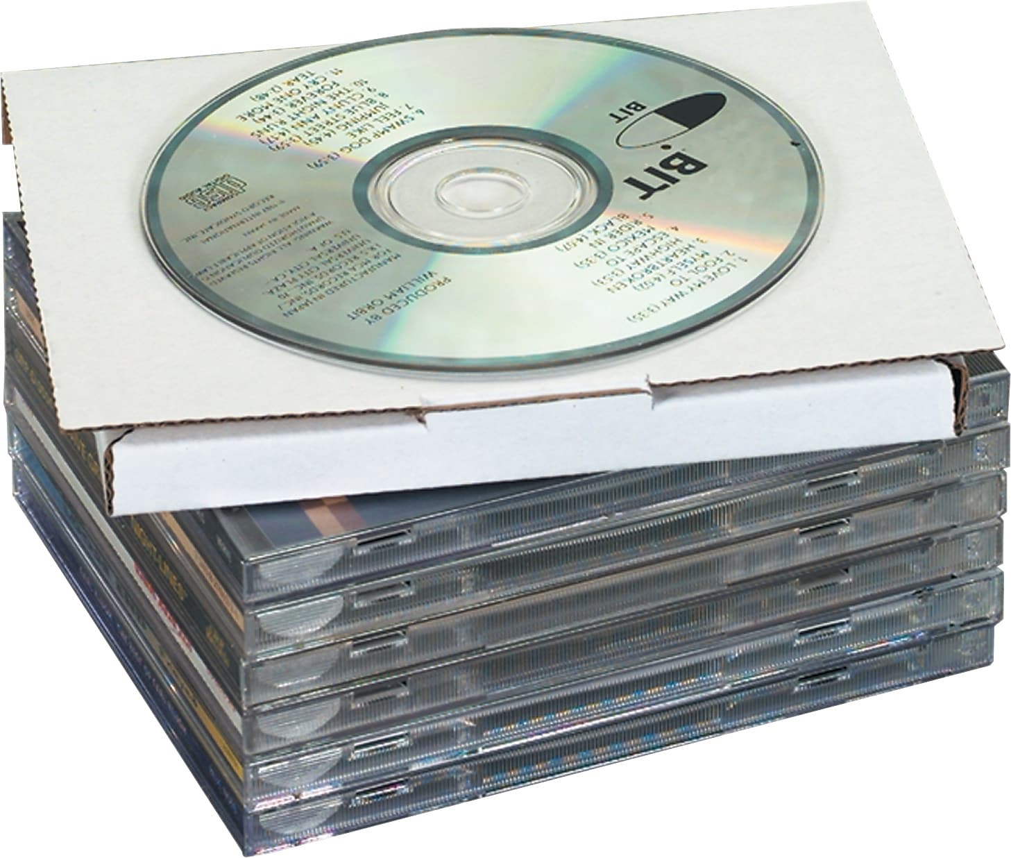 The Packaging Wholesalers 5-13/16" x 5" x 1/2" CD Jewel Case Corrugated Mailer, Holds 1 CD