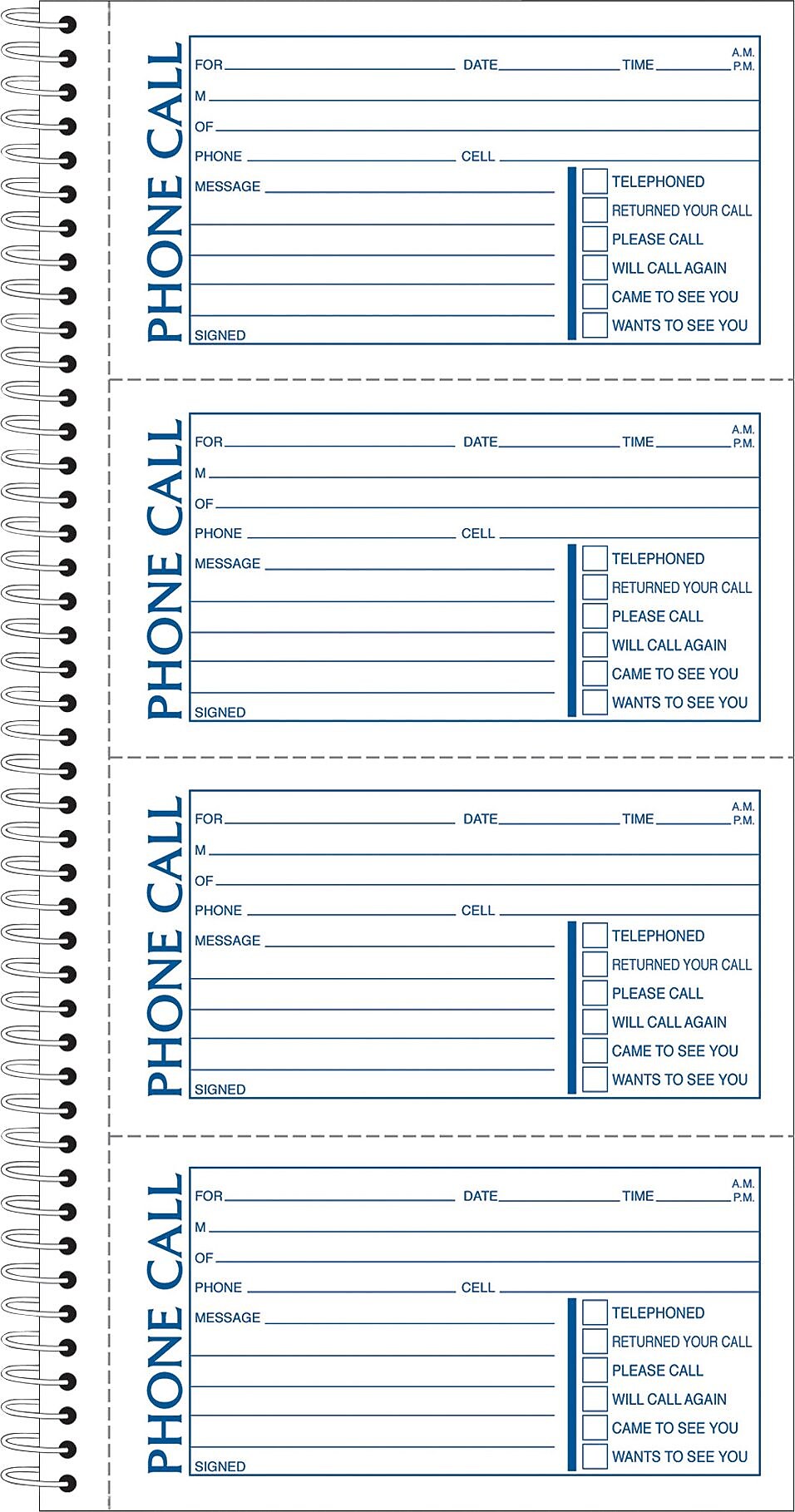 Adams Phone Message Pad, 5.5" x 11", White, 100 Sheets/Pad, 2 Pads/Pack (SC1154-2D)