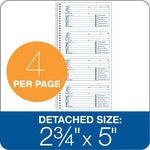 TOPS® Phone Message Book, Ruled, 2-Part, 11" x 5 1/2" White/White,  (74620)