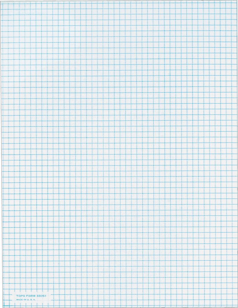 TOPS Graph Pad, 8.5" x 11", Quad Ruled, White, 50 Sheets/Pad (33051)