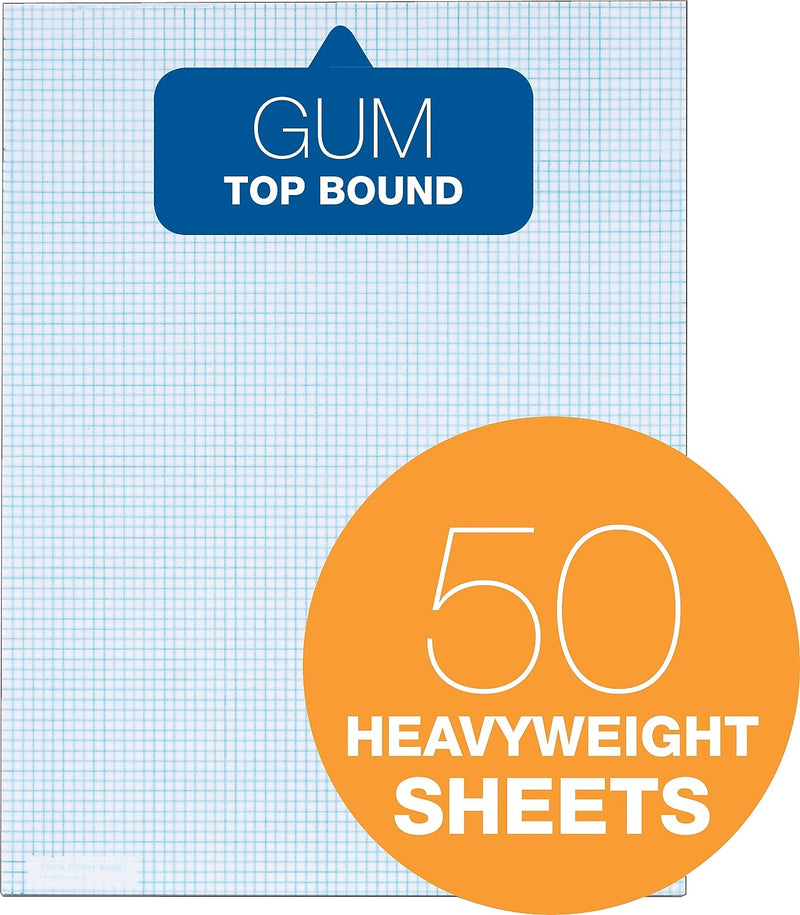 TOPS Graph Pad, 8.5" x 11", Graph Ruled, White, 50 Sheets/Pad (33081)
