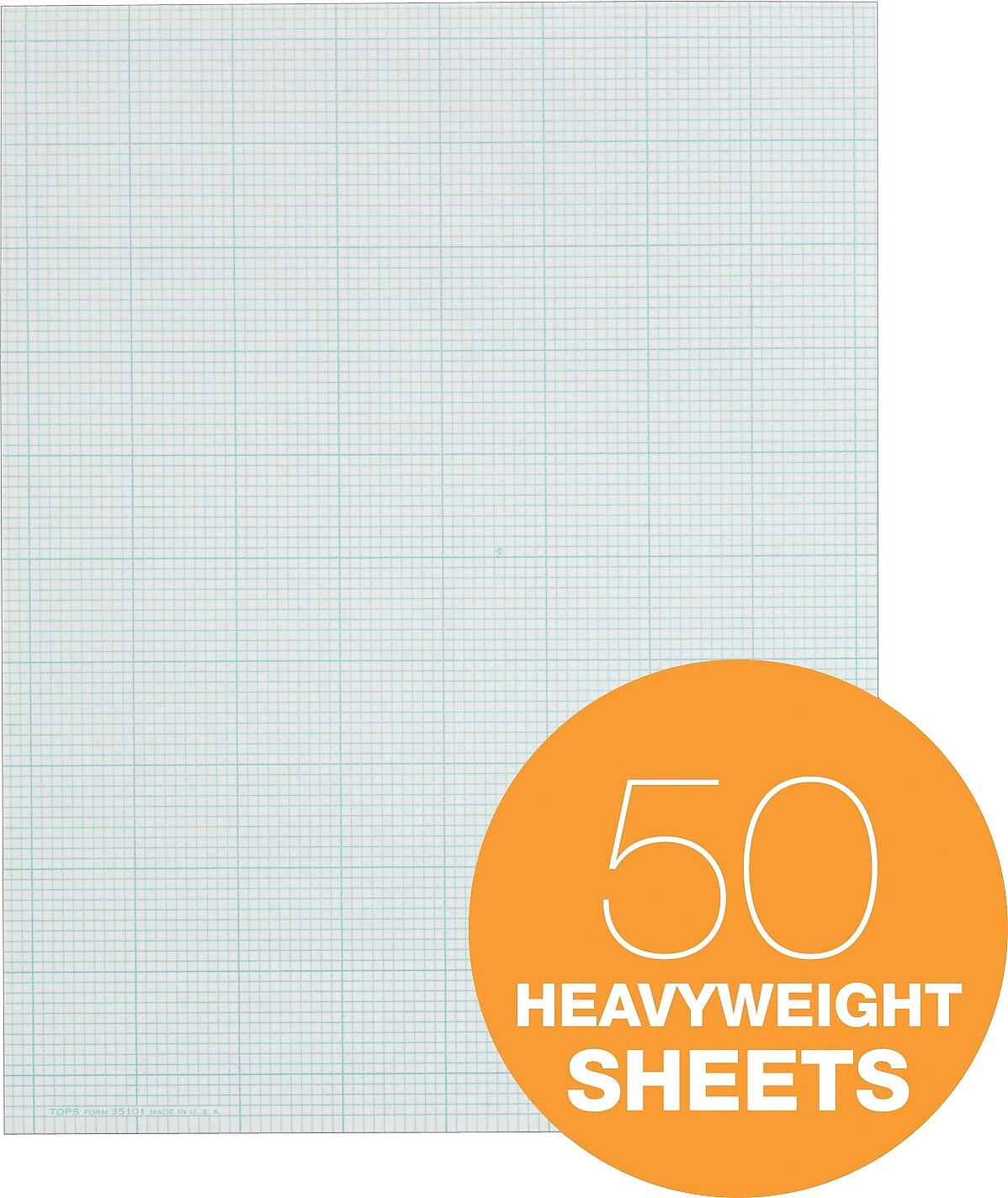 TOPS Graph Pad, 8.5" x 11", Graph Ruled, White, 50 Sheets/Pad (35041)