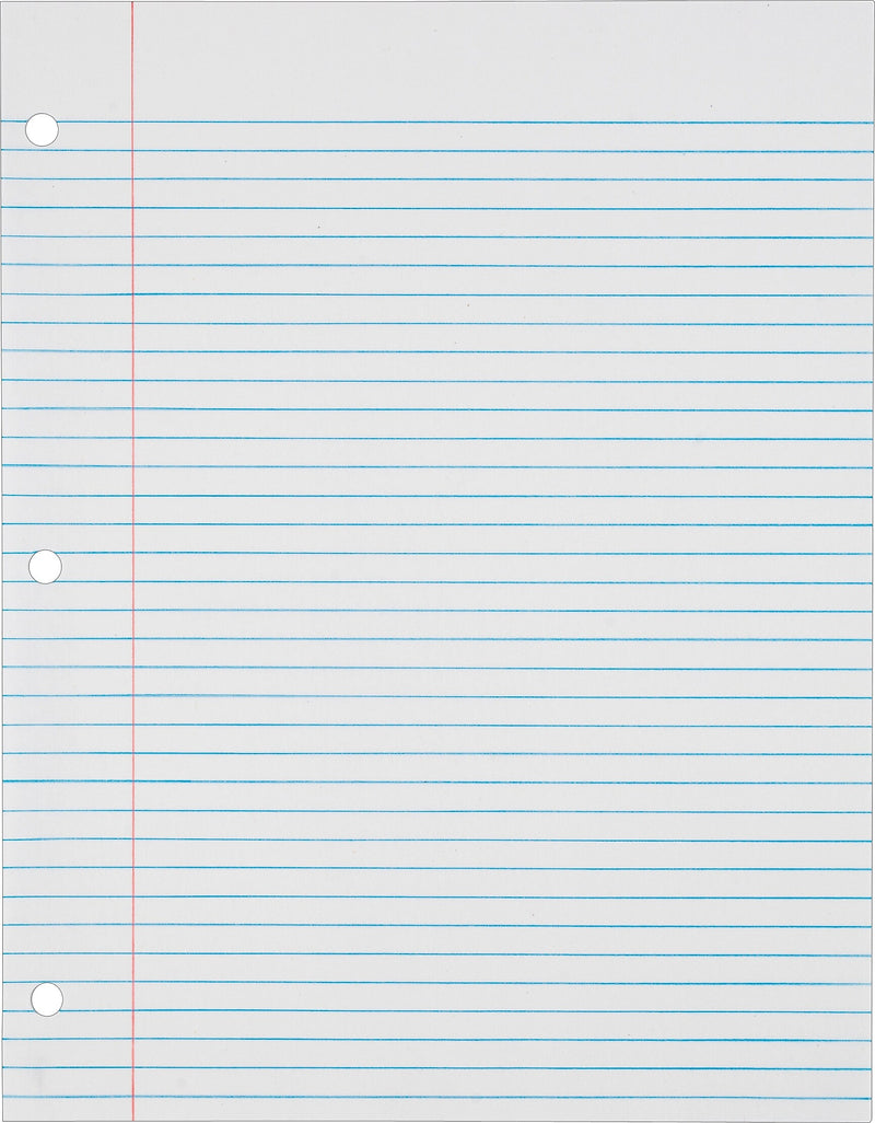 TOPS College Ruled Filler Paper, 8.5" x 11", 3-Hole Punched, 500 Sheets/Pack (62349)