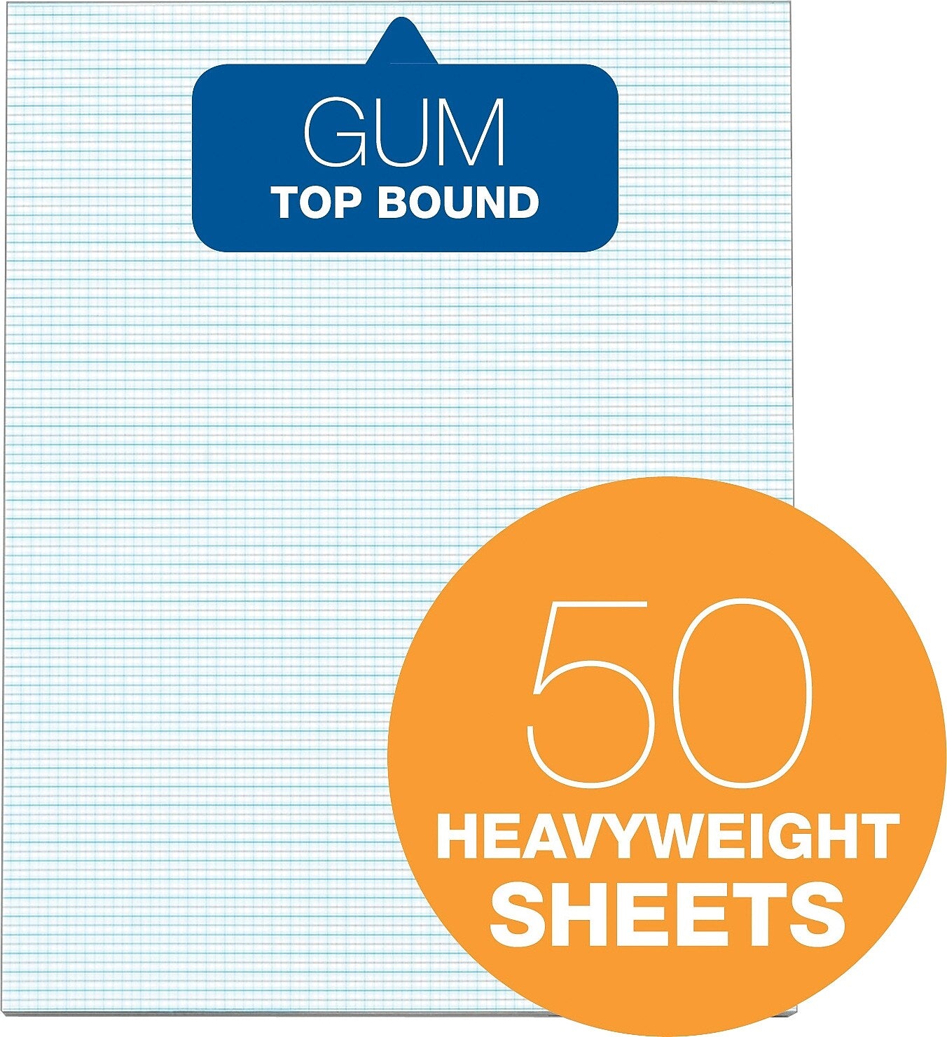 TOPS Notepad, 8.5" x 11", Graph Ruled, White, 50 Sheets/Pad (33101)