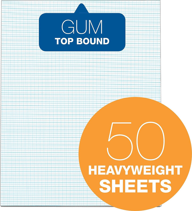 TOPS Notepad, 8.5" x 11", Graph Ruled, White, 50 Sheets/Pad (33101)