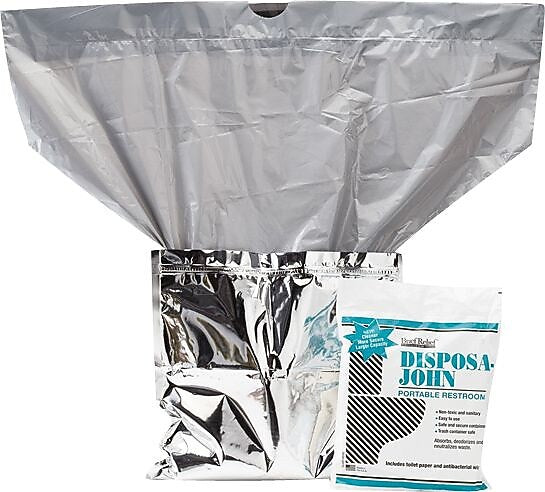 Brief Relief Disposa-John Portable Restroom, 100 Sets/Carton (BR500)