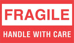 Decker Tape "Fragile/Handle with Care" Label, 3" x 5", 500/Roll (DL1070C)