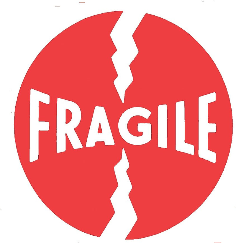Decker Tape "Fragile" Label, 4" x 4", 500/Roll (DL1140C)