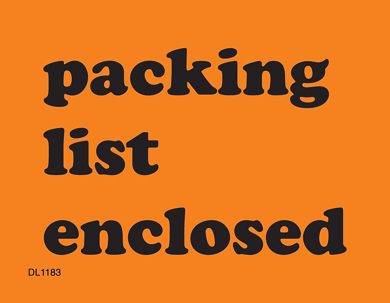 Decker Tape "Packing List Enclosed" Label, 3" x 4", 500/Roll (DL1183C)