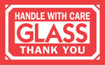 Decker Tape "Glass/Handle with Care/Thank You" Label, 2" x 3", 500/Roll (DL1240B)