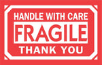 3 x 5" Fragile Handle with Care Thank You Label