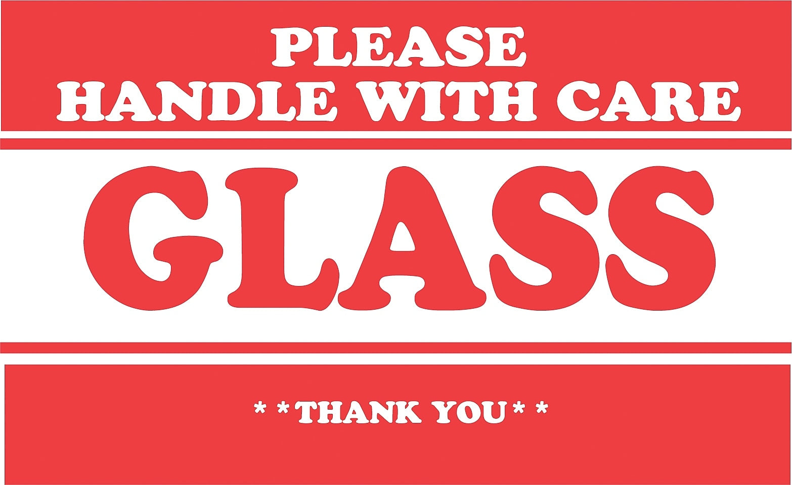 Decker Label "Fragile - Handle With Care Glass" Labels, 3" x 5" (DL1280C)