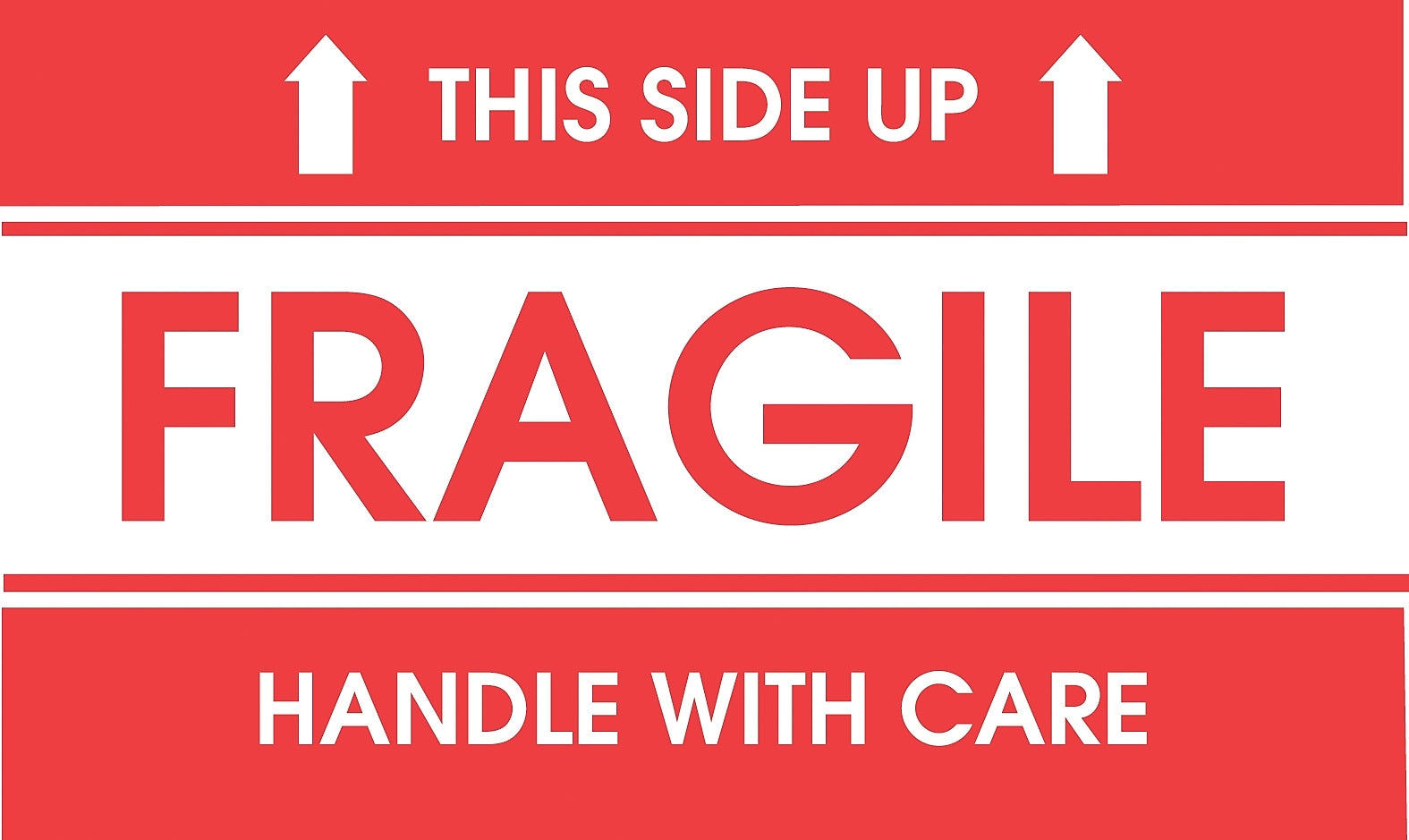 Decker Tape "Fragile/This Side Up" Label, 3" x 5", 500/Roll (DL1772C)