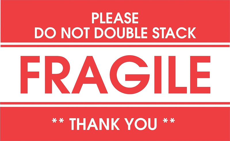 Decker Tape "Fragile/Do Not Double Stack/Thank You" Label, 4" x 6", 500/Roll (DL1777D)