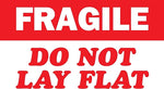 Decker Tape "Fragile/Do Not Lay Flat" Label, 3" x 5", 500/Roll (DL1531C)