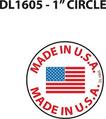Decker Tape "Made in USA" Label, 1", 500/Roll (DL1605A)