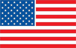 Decker Tape American Flag Label, 2" x 3", 500/Roll (DL1608B)