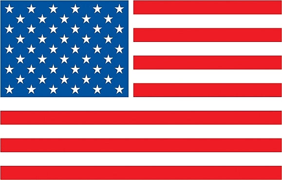 Decker Tape American Flag Label, 2" x 3", 500/Roll (DL1608B)