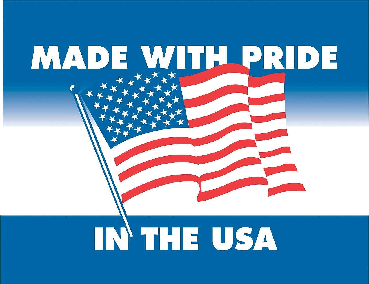 Decker Tape "Made with Pride in the USA" Label, 3" x 4", 500/Roll (DL1660C)