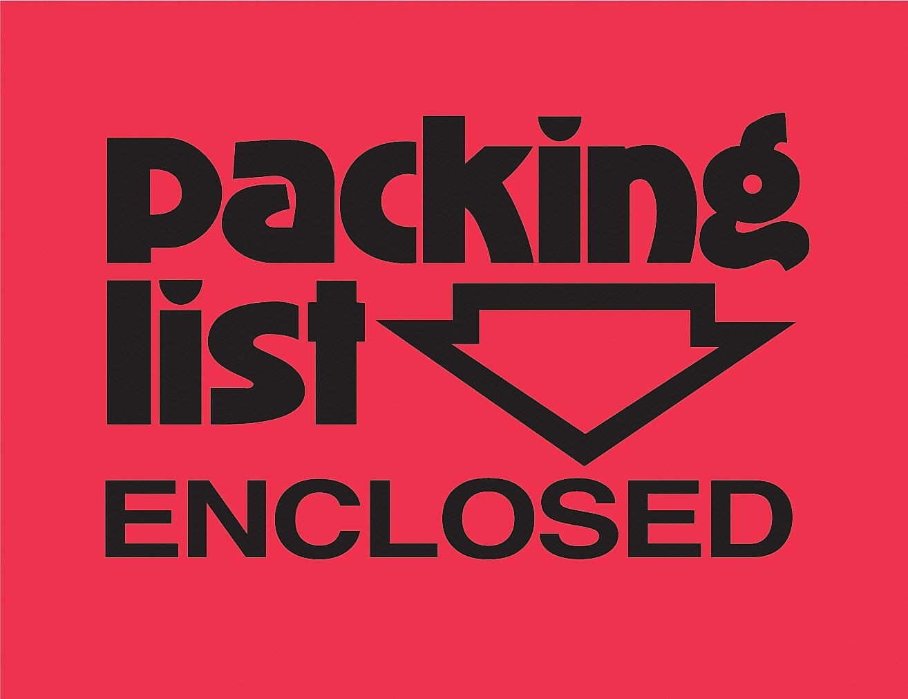 Decker Tape "Packing List Enclosed" Label, 3" x 4", 500/Roll (DL1680C)
